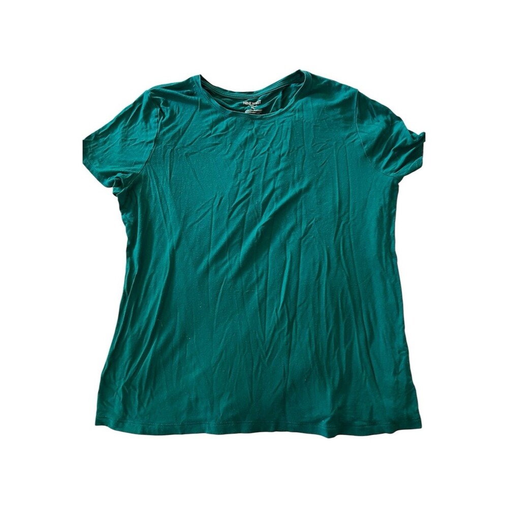Nine West forest green Short Sleeve Scoop Neck Tee